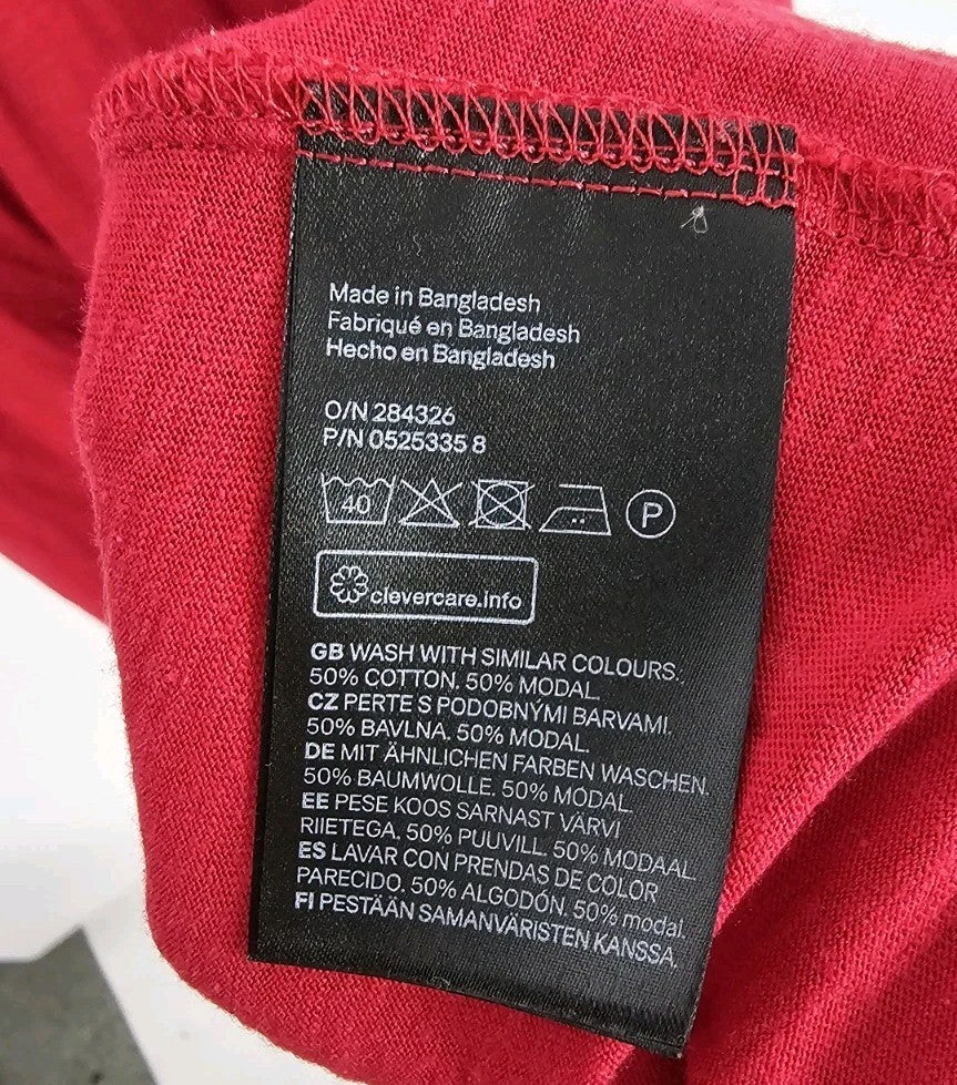 EK9434 Damen Kleid Basic H&M Gr.L Rot2