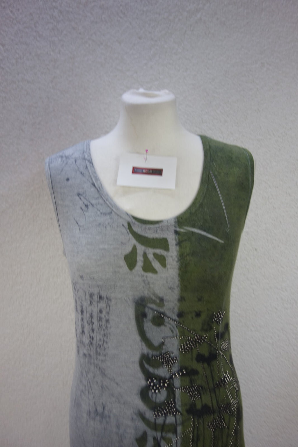 EK3862 Damen Kleid von Missy, grün grau gemustert, Gr.S1