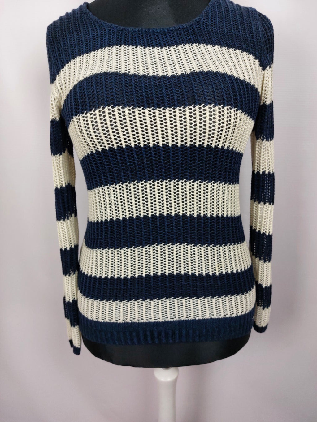 EK5178 Damen Pullover von Tom Tailor, blau/weiß, Gr. M2