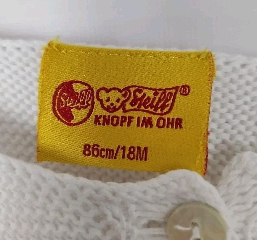 EK7486 Baby Jacke von Steiff Knopf Im Ohr, Gr.86cm/18M, Weiß1