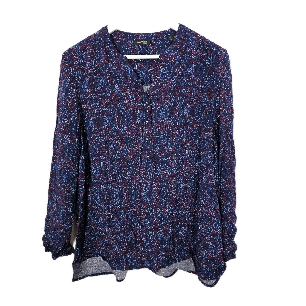 EK8713 Damen Bluse von Woman, Blau, Gr.ca 460