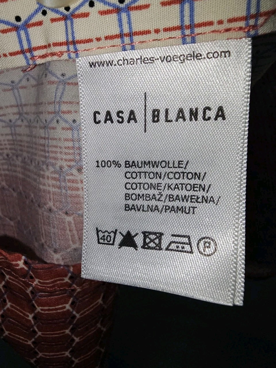 EK8792 Herren Hemd von Casa Blanca, rot-weiß, Gr.M3