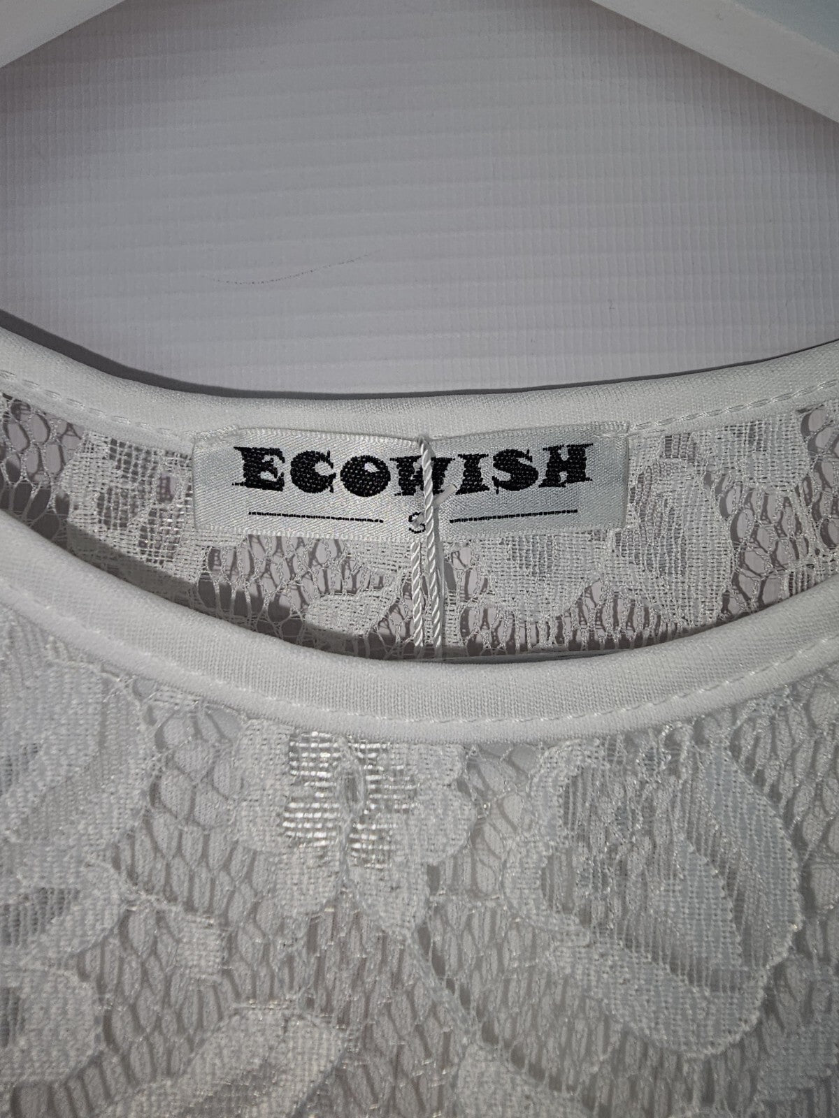 EK6954 Damen Kleid von Egowisch, weiß- blau, mit Gürtel, Gr.S2