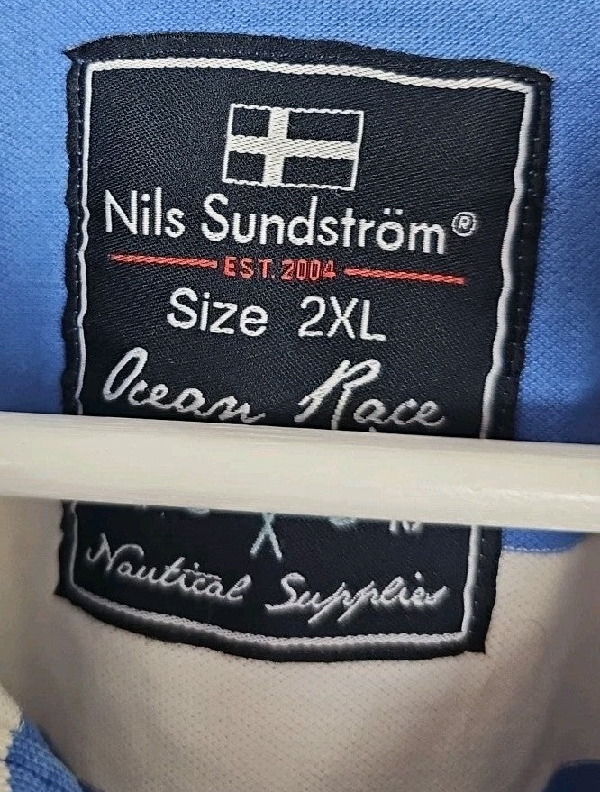 EK8934 Herrenhemd Nils Sundström Gr.2XL Blau Weiß gestreift1