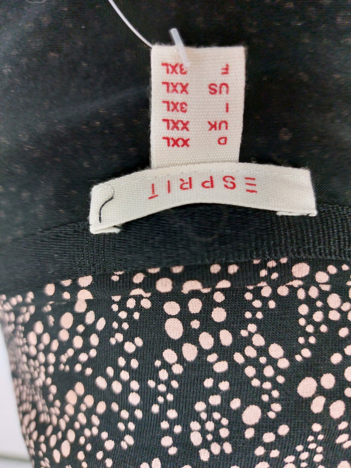 EK3755 Damen Shirt von Esprit, schwarz/rosa gepunktet, Gr. L5