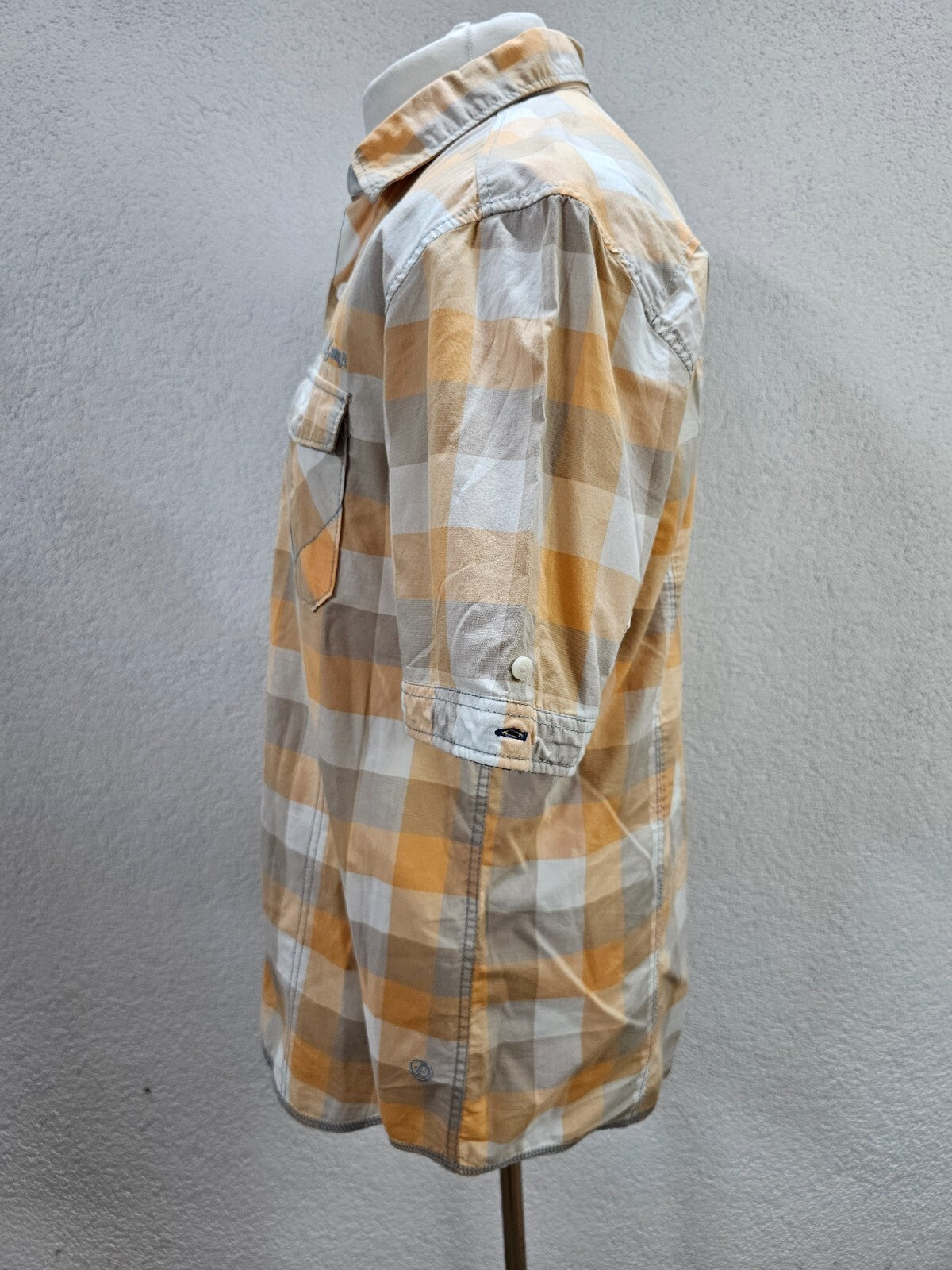 EK5799 Herren Hemd von s.Oliver, orange/beige kariert, gr. L4
