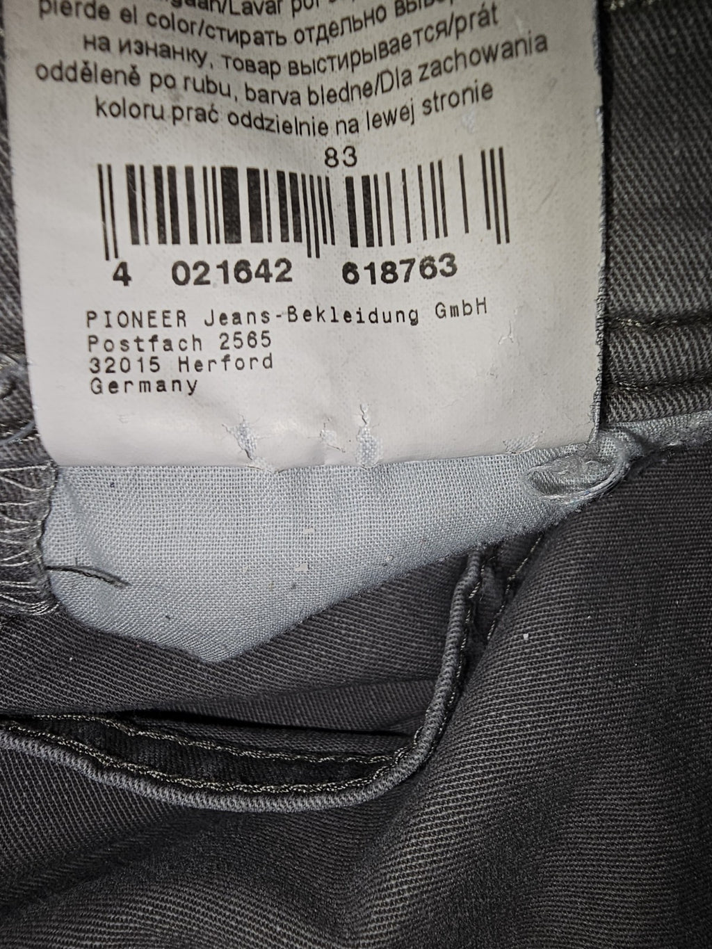 EK 7658 Herrenhose Grau W34/345