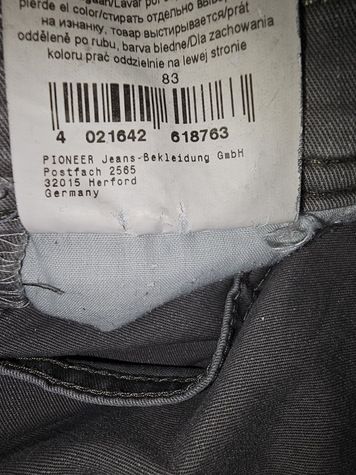 EK 7658 Herrenhose Grau W34/345