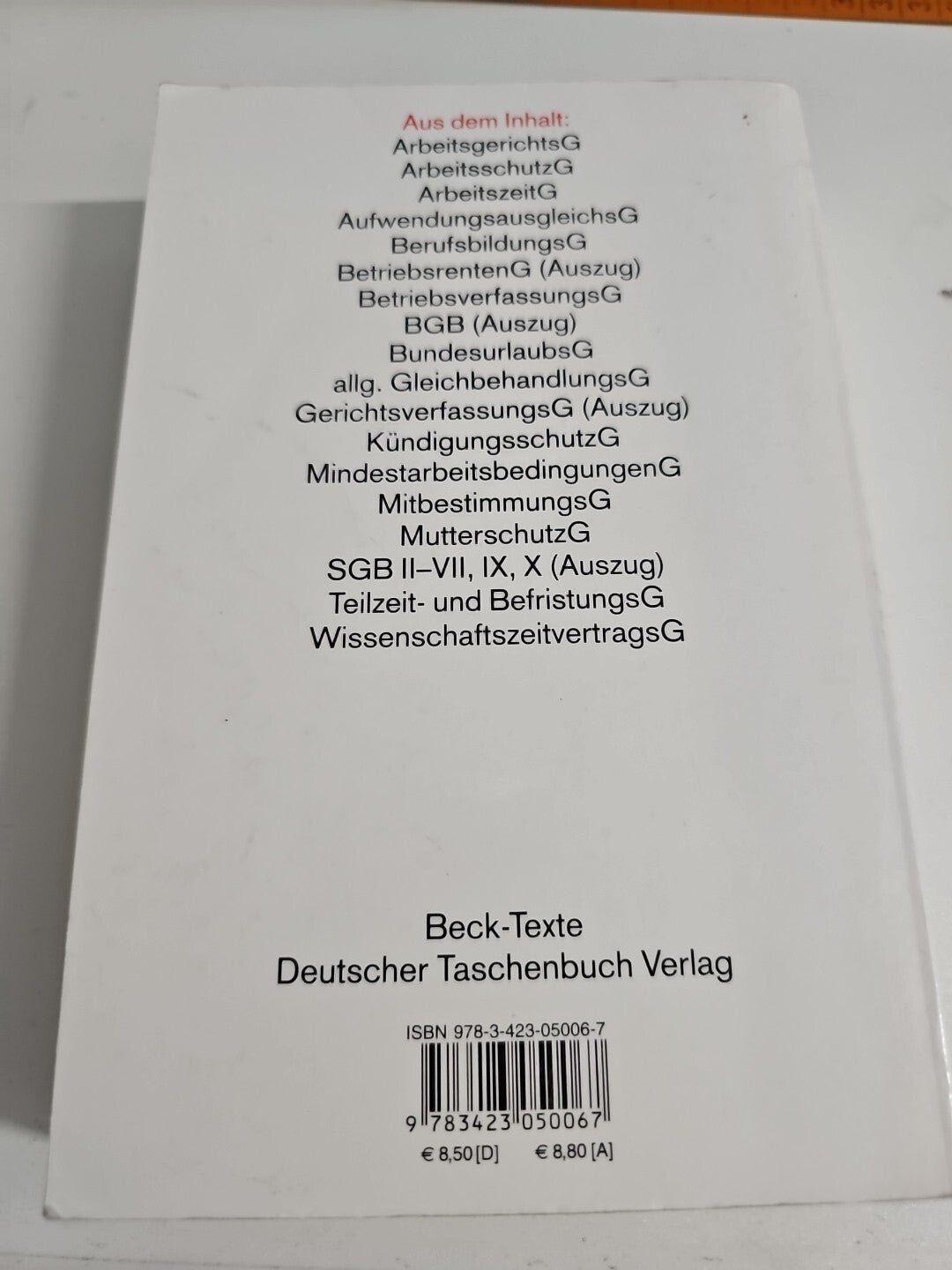 EB 664 Beck-Texte im dtv ArbG - Arbeitgesetze1