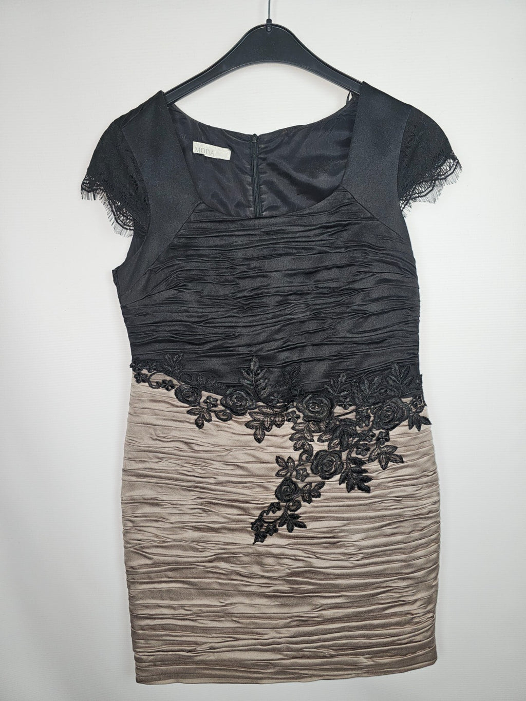 EK2537 Damen Kleid von MONA , Graubeige-schwarz, Gr.. s1
