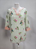 EK5642 Dame Bluse von Milano, grün, gestreift, Gr. 360