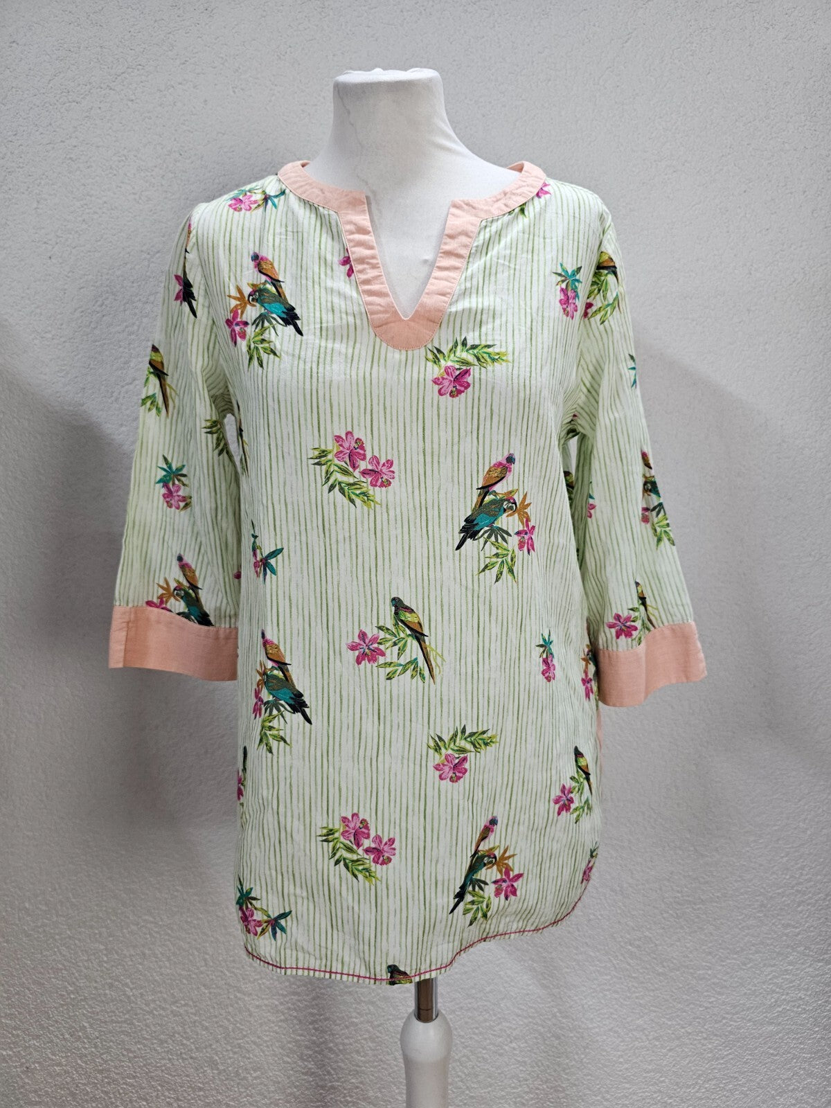EK5642 Dame Bluse von Milano, grün, gestreift, Gr. 360