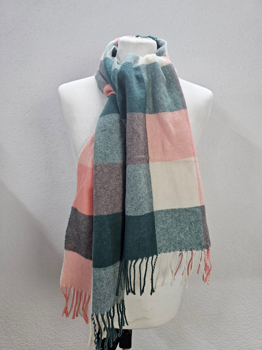 EK6038 Damen Schal, rosa-grün-beige, one size0