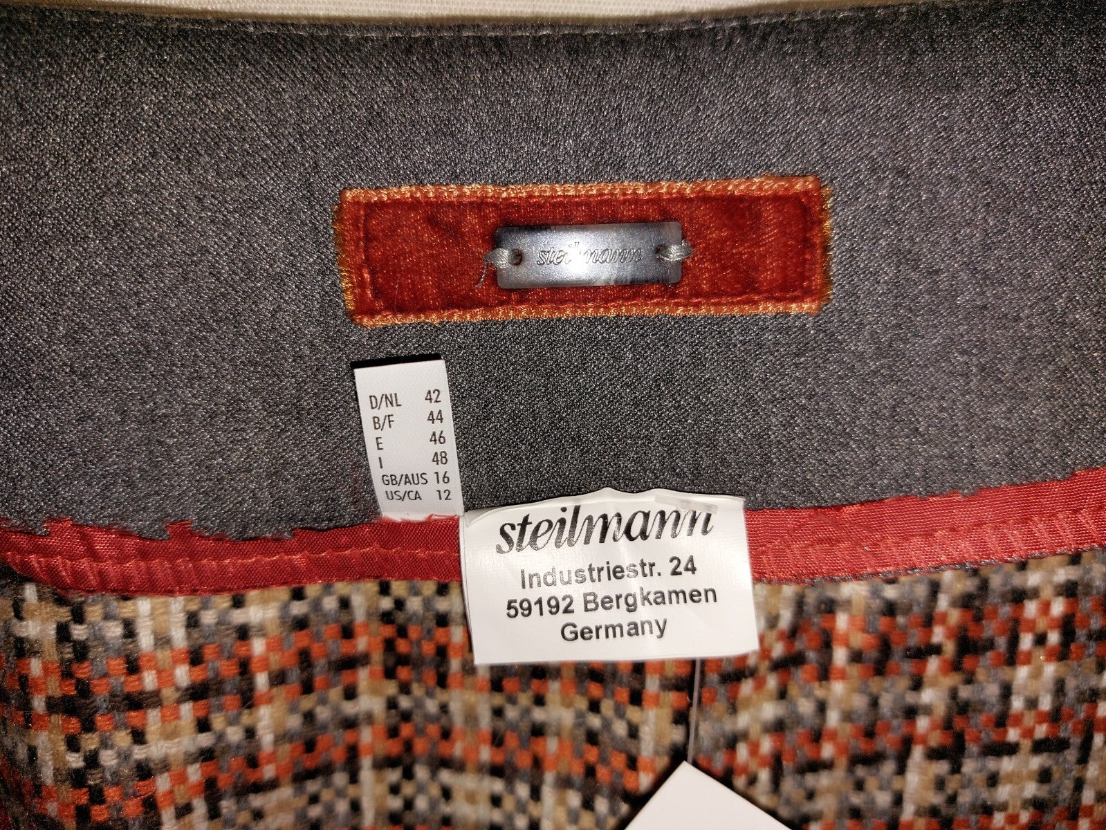EK1787 Damen Rock von Steilmann, grau-orange, Gr.422