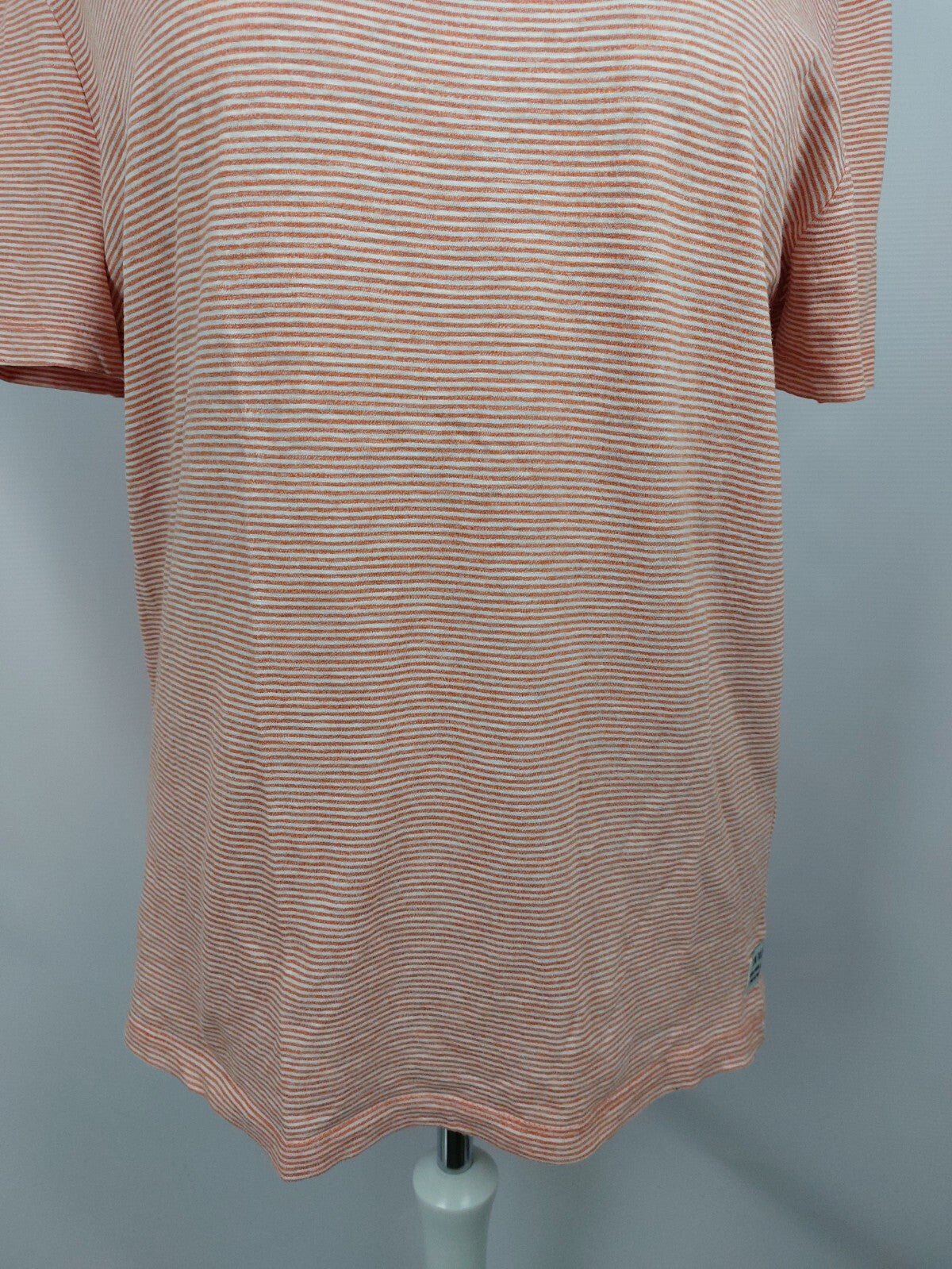 EK3832 Damen T-Shirt von Tom Tailor, orange/weiß gestreift, Gr. XL2