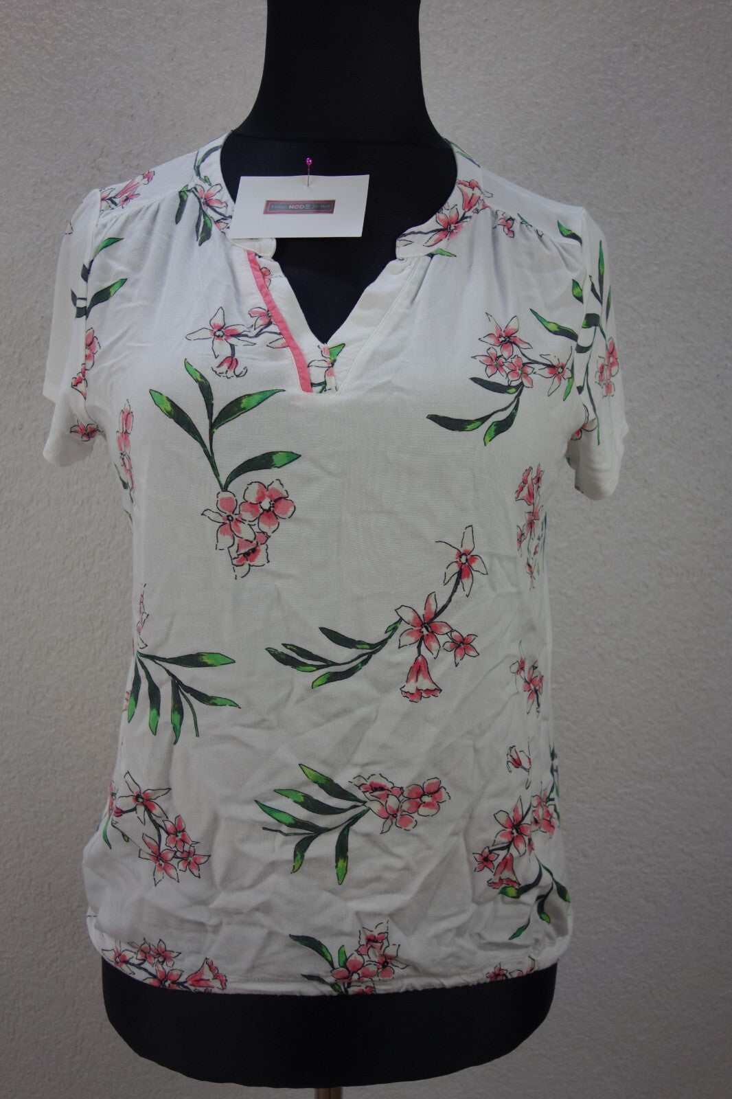 EK3912 Damen T-Shirt von Street One, weiß mit Blumen, Gr. 400