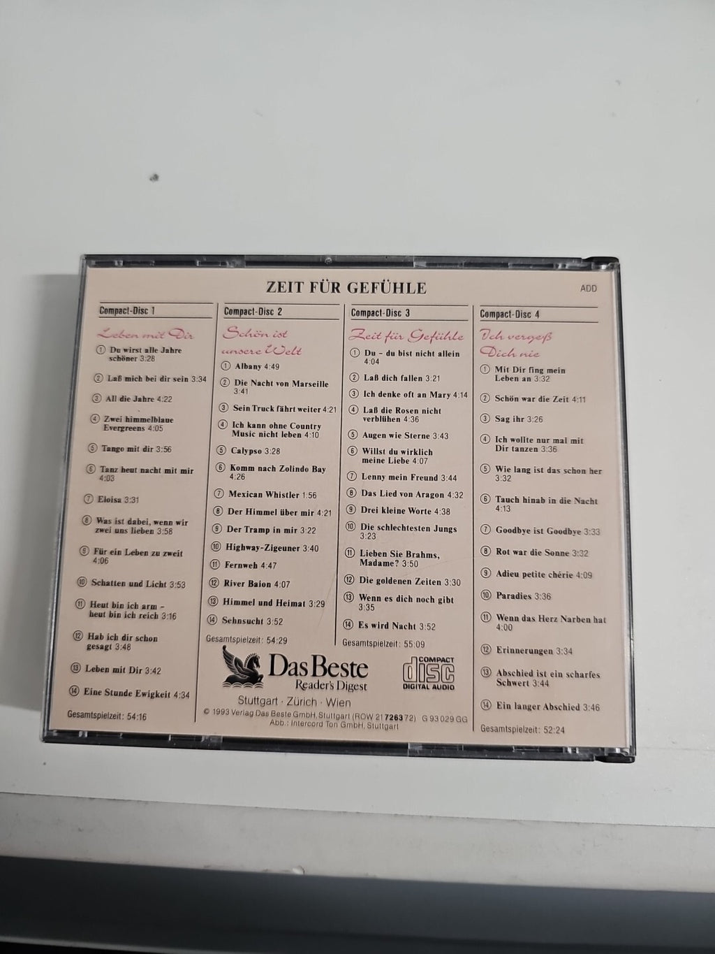 EC2 ROGER WHITTAKER - Zeit für Gefühle - Reader's Digest  4 CD BOX1
