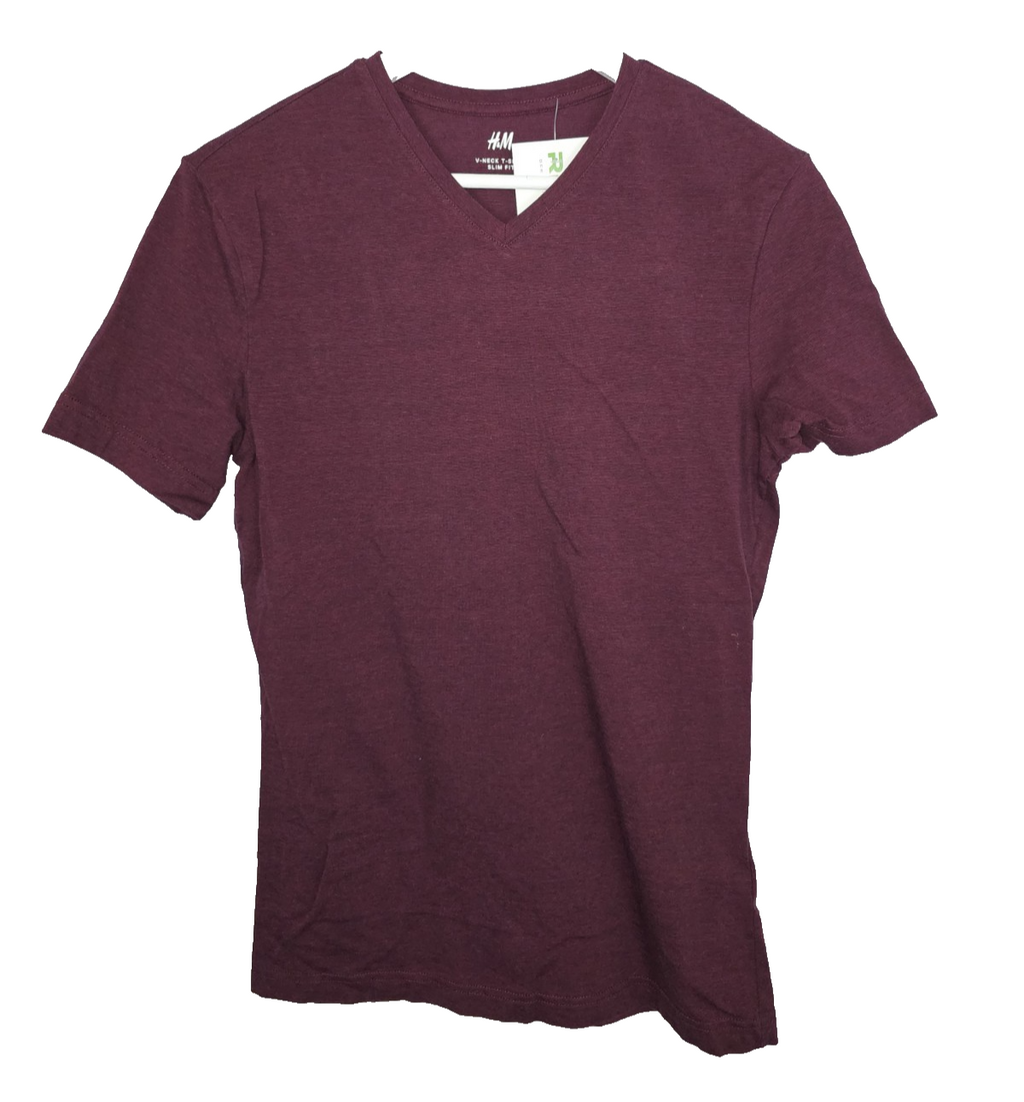 EK8230 Herren Tshirt von H&M, Weinrot, Gr. S0