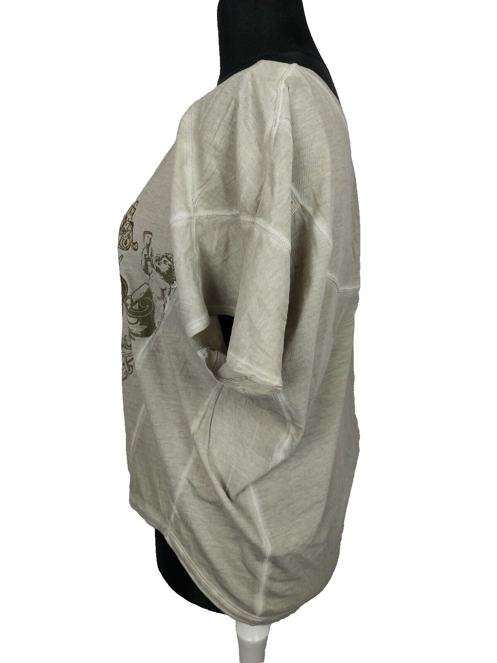 EK3863 Damen Oversize T-Shirt von herrlicher, grünbeige, Gr. S2