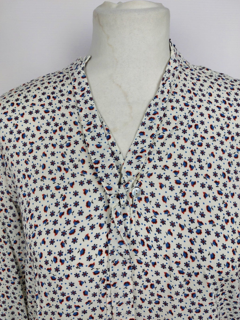 EK0922 Damen Bluse von Esprit, weiß mit Blümchen, Gr. XS1