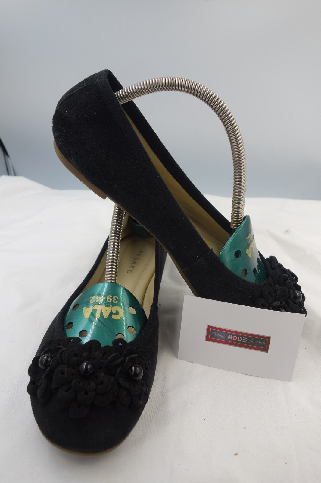 ES0369 Damen Ballerinas, schwarz von Pesaro, Gr. 380