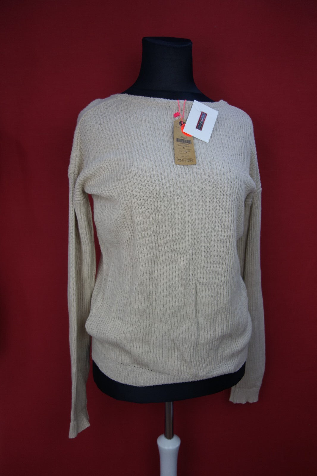EK1146 Damen Strickpullover von Tally Weijl, hellelfenbein, Gr. L0
