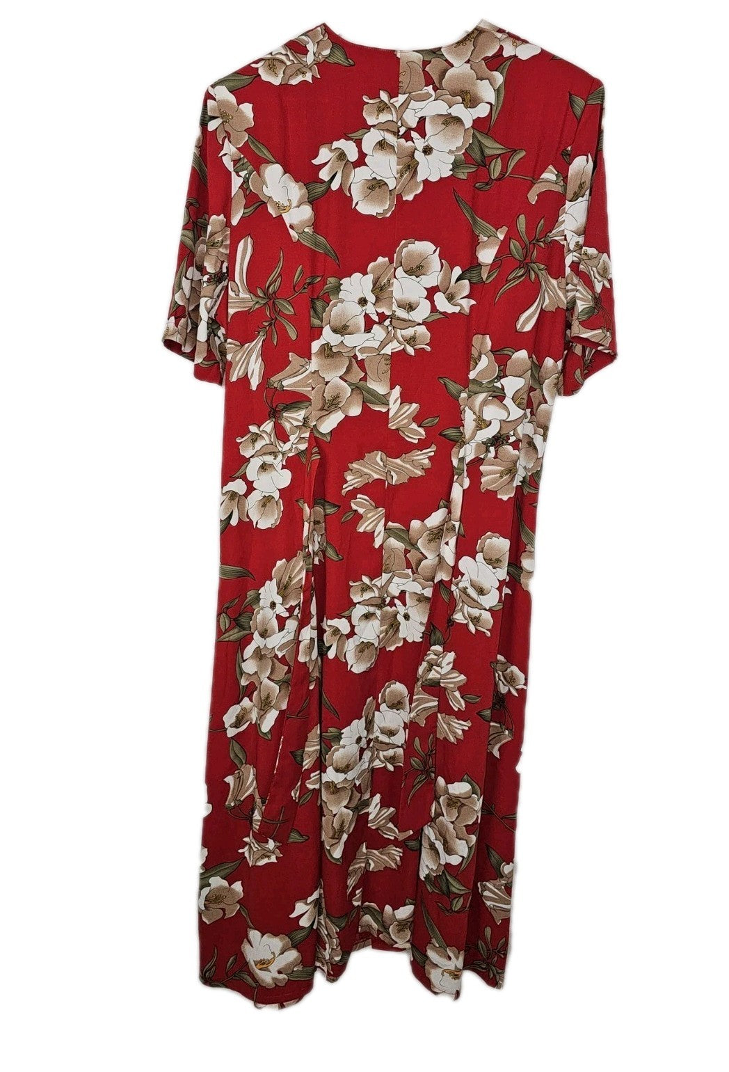 EK8076 Damen Kleid von D&D, rot mit Blumenmuster, Gr.XL5