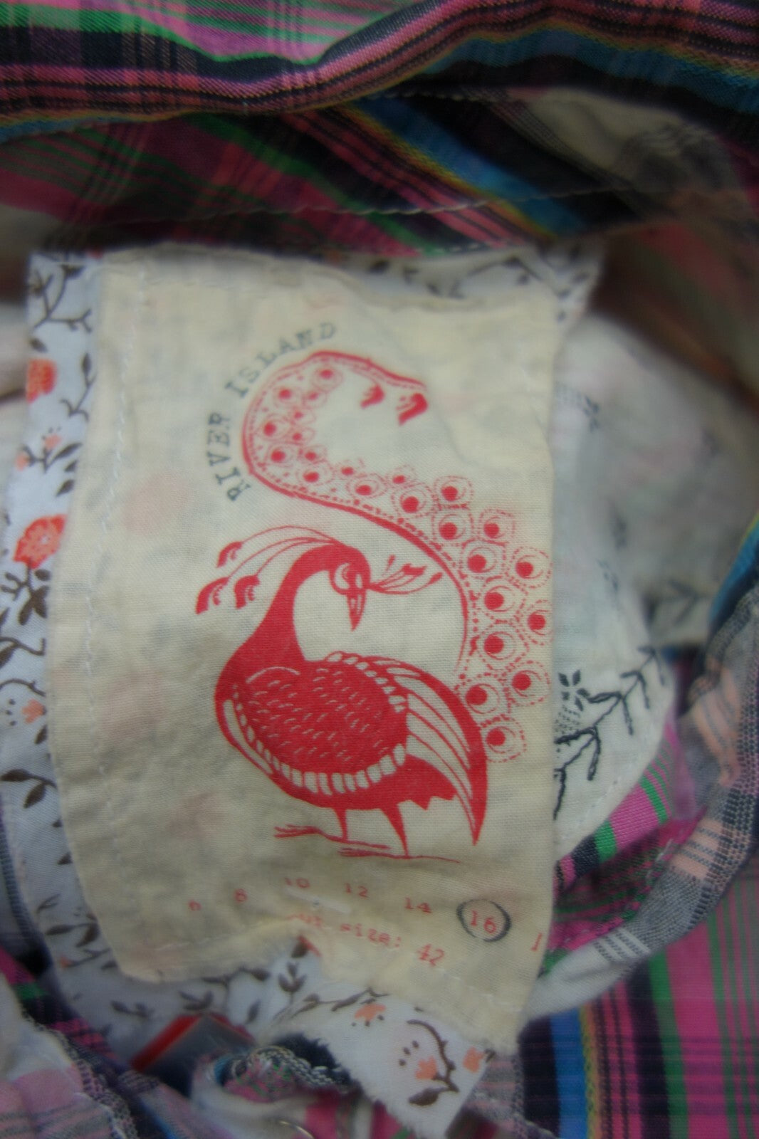 EK0288 Damen Bluse von River Island, kariert, Gr. L 425