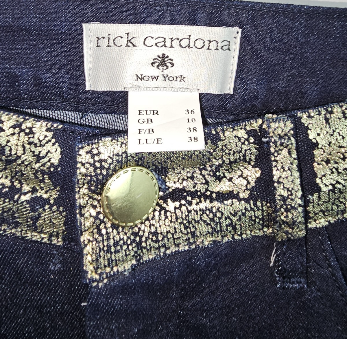 EK7802 Damen Jeans von Rick Cardona, blau-gold, Gr.362