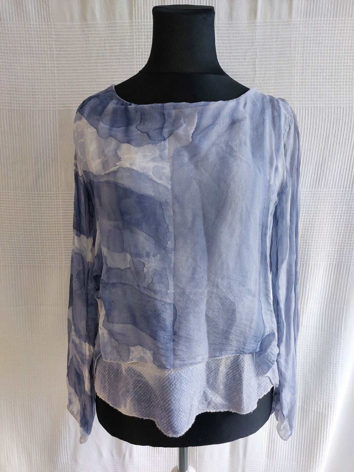 EK0318 Damen Bluse von Diff, blau, Gr.L0