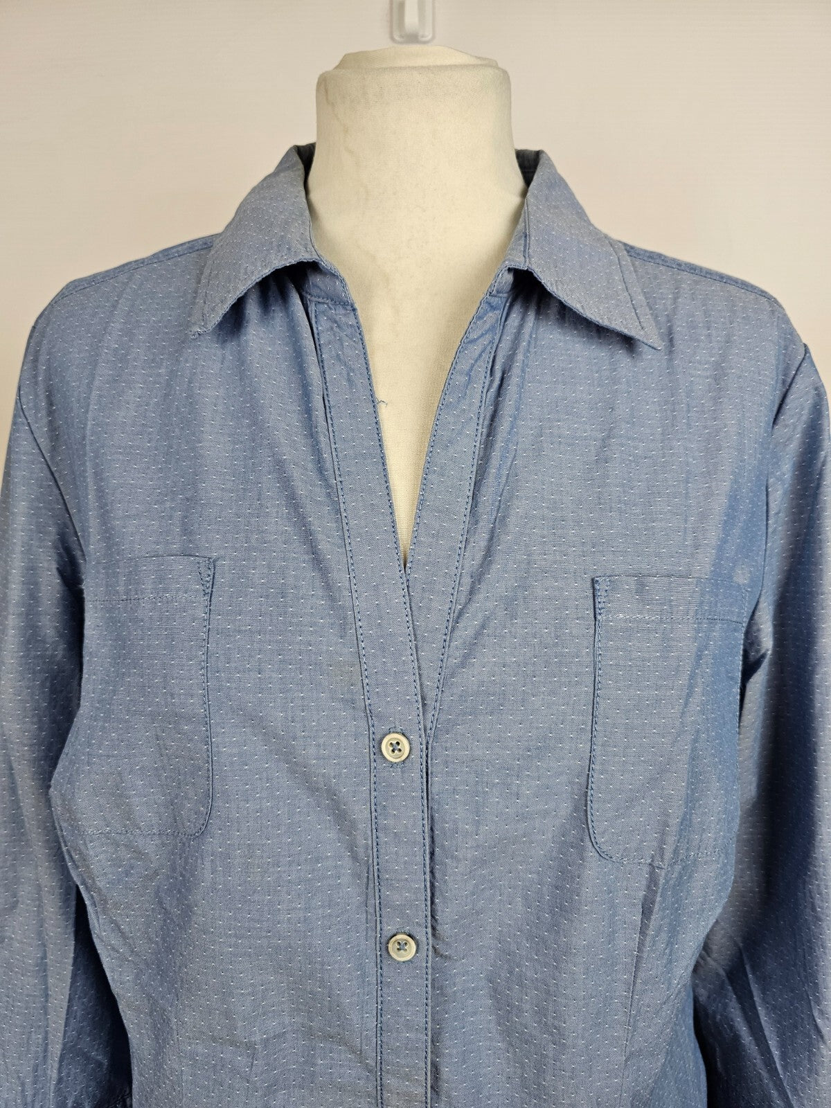 EK5660 Damen Bluse von Opus, blau, weiße Punkte, Gr. 441
