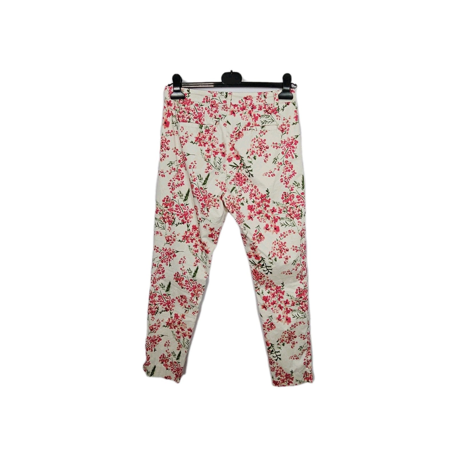 EK9558 Damen Hose Poa Zaitalia Gr.42 Weiß Mit Blumenmuster2