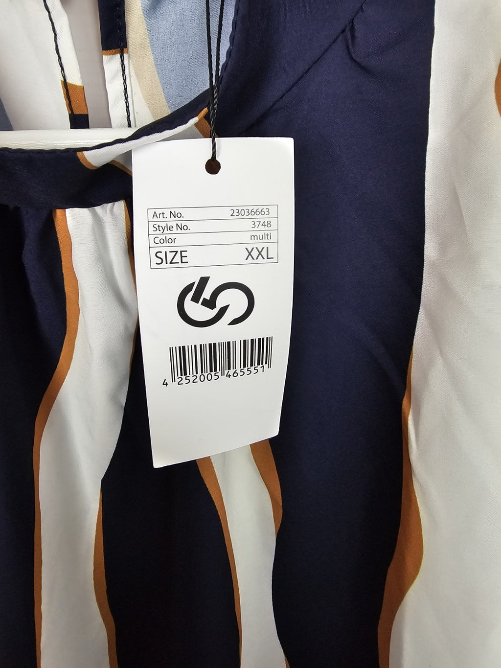 EK9135 Damen Bluse von Cloud 5ive, blau-braun-weiß, Gr.XXL4
