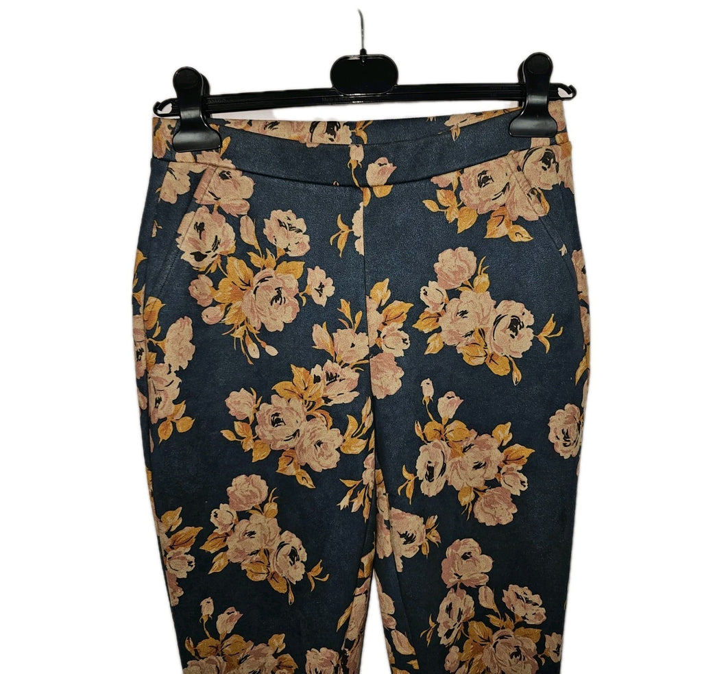 EK9928 Damen Leggins von Cest Paris, blau mit Blumenmuster, Gr.361