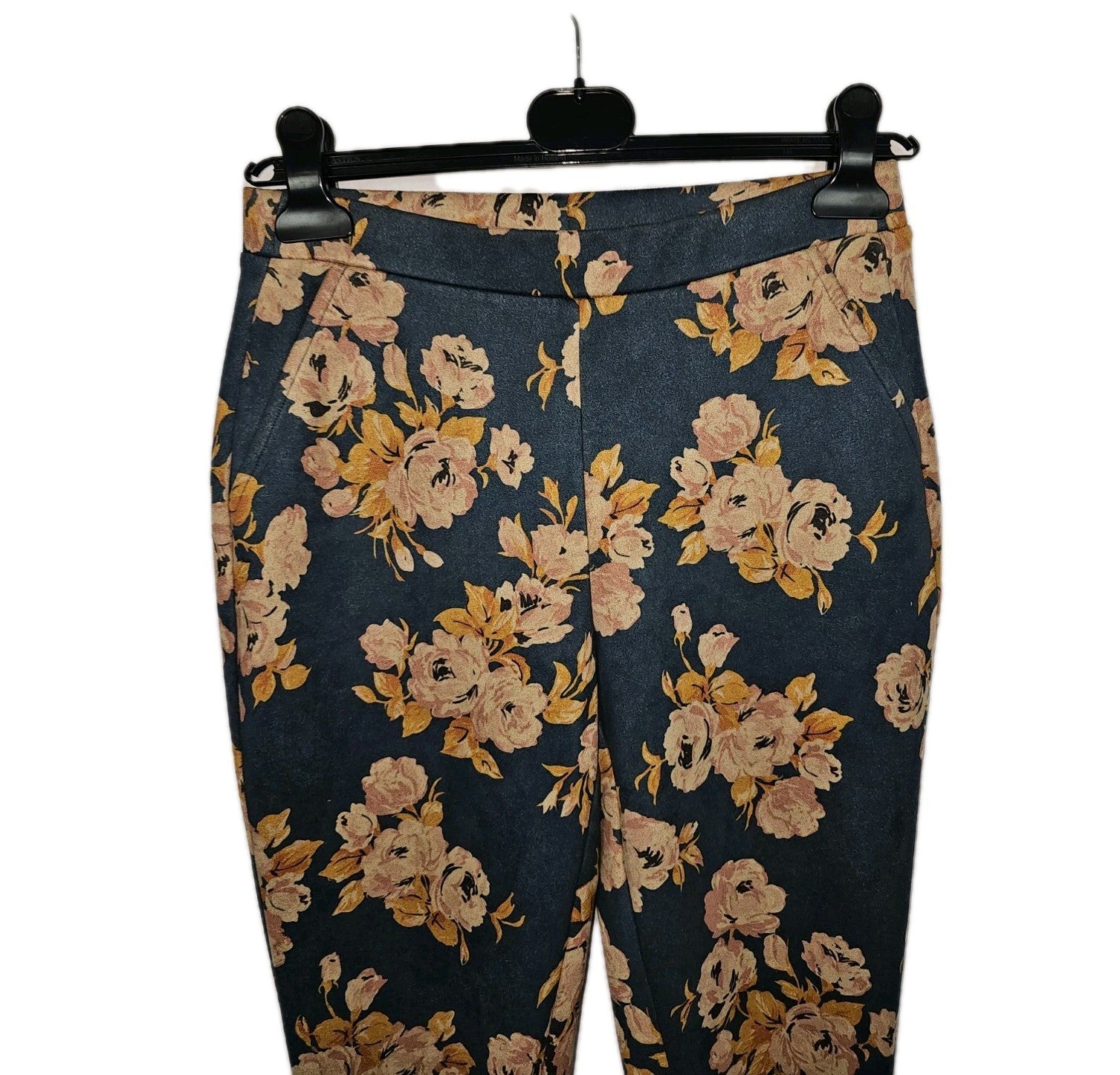 EK9928 Damen Leggins von Cest Paris, blau mit Blumenmuster, Gr.361