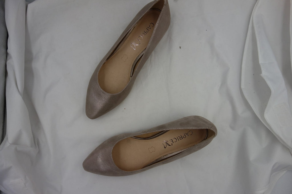 ES0084 Damen Ballerinas von Caprice, graubeige glitzernd, Gr.3,53