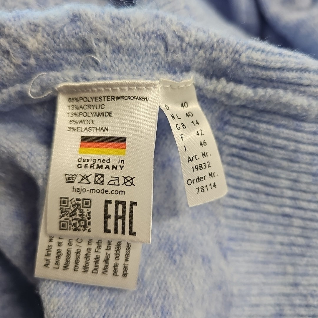 EK7733 Damen Pullover von hajo- Joy of Life, hellblau, Gr.403