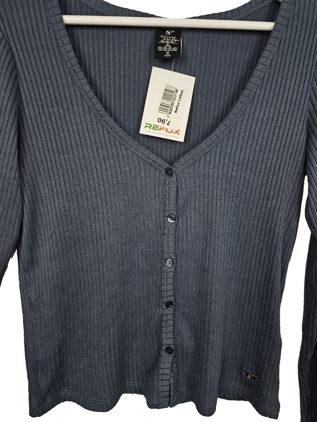 EK7925 Damen Strickjacke von Sylvie Meis, Blau-Grau, Gr. S1