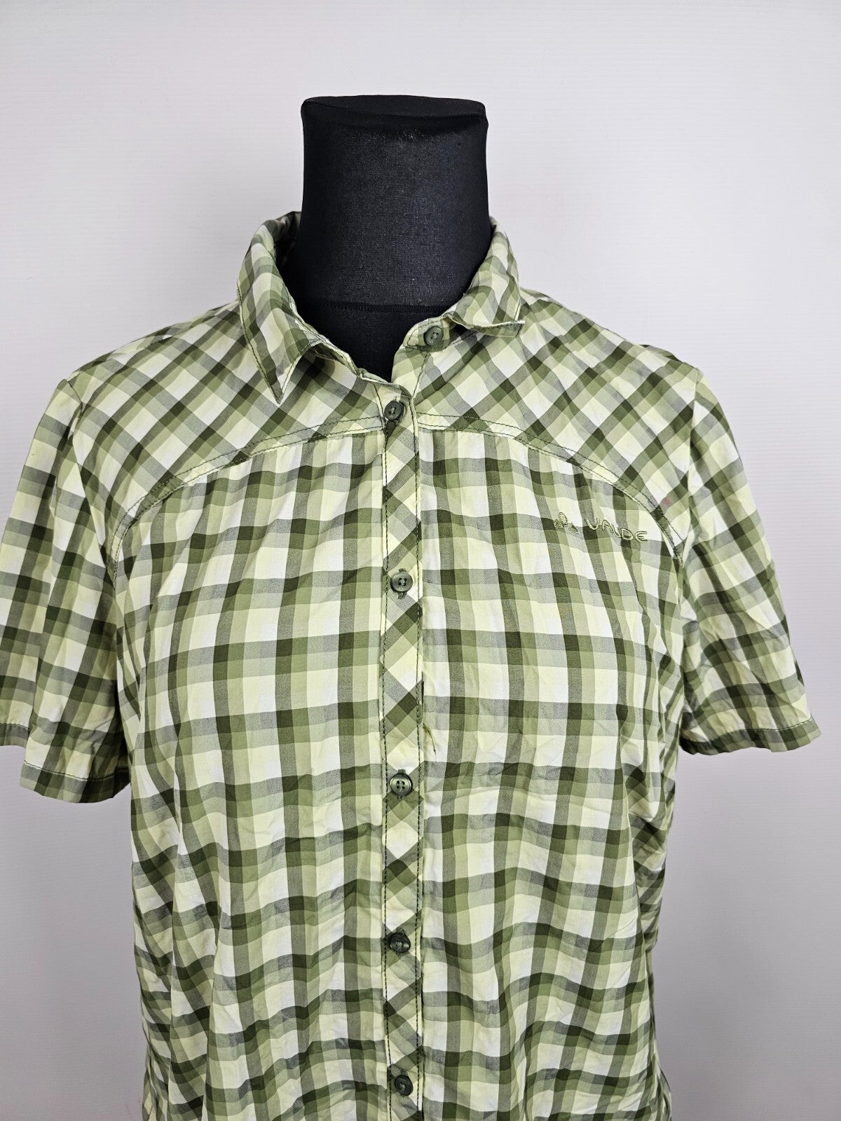 EK5488 Damen Bluse von Vaude, grün kariert, Gr. 481