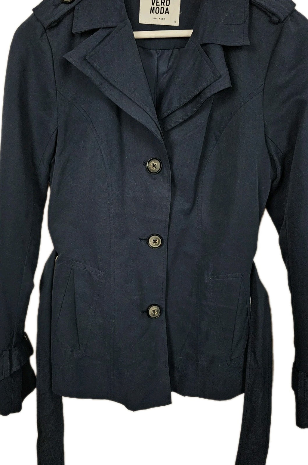 EK11213 Damen Trenchcoat kurz von Vero Moda, blau, Gr.S6