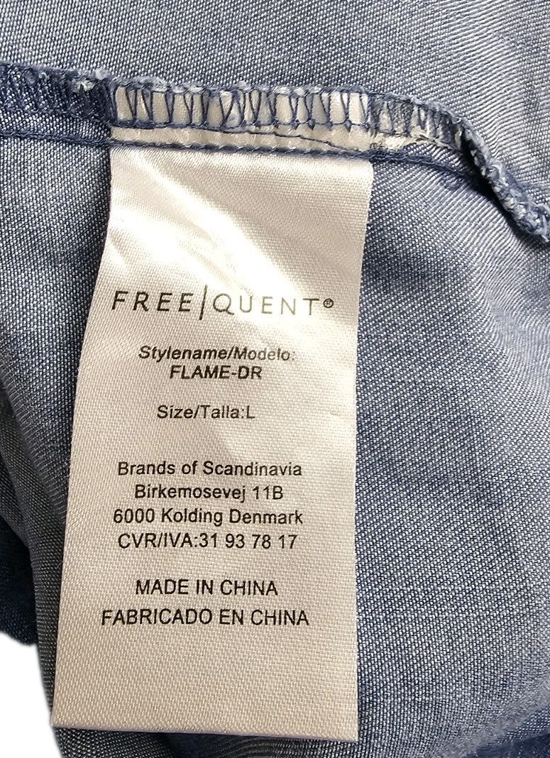 EK10614 Damen Jeans Kleid von Free Quent, Blau, Gr. L2