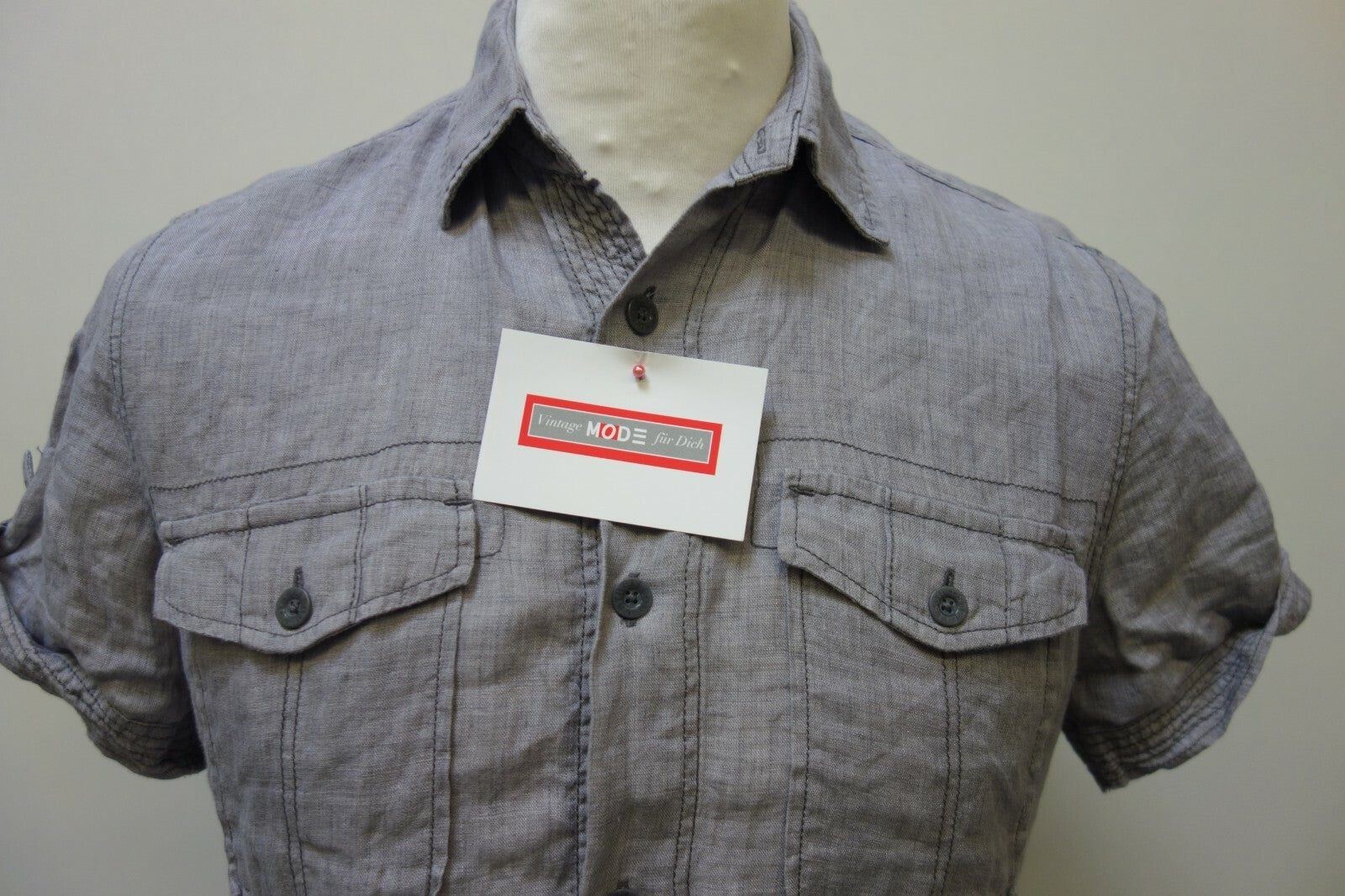 EK1007 Leinen Bluse Damen aus100 % Leinen von Strellson grau Gr. S1