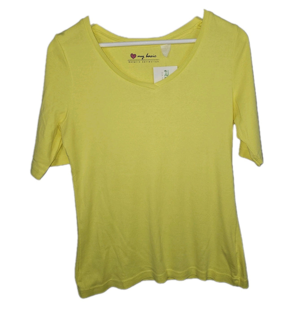 EK2587 Damen T-Shirt von Bonprix, gelb, Gr.L (Größentabelle)0