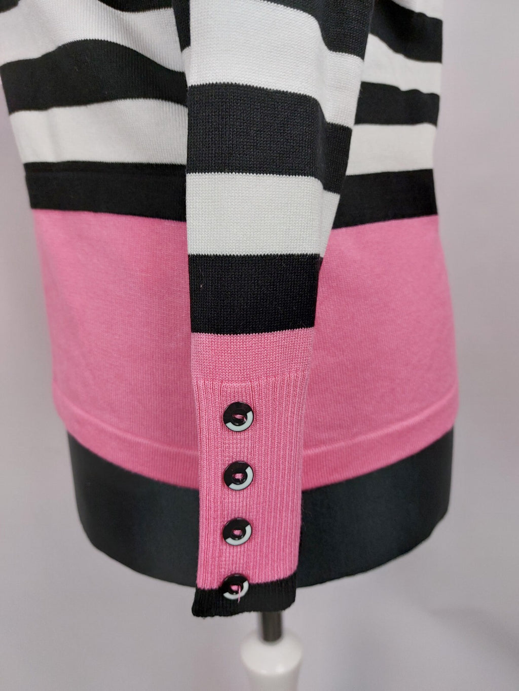 EK4608 Damen Pullover von Rabe, rosa/schwarz/weiß, Gr. 404