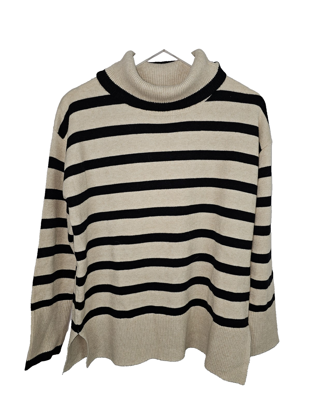 EK7732 Damen Pullover von Lea H., beige-schwarz, Gr.L0