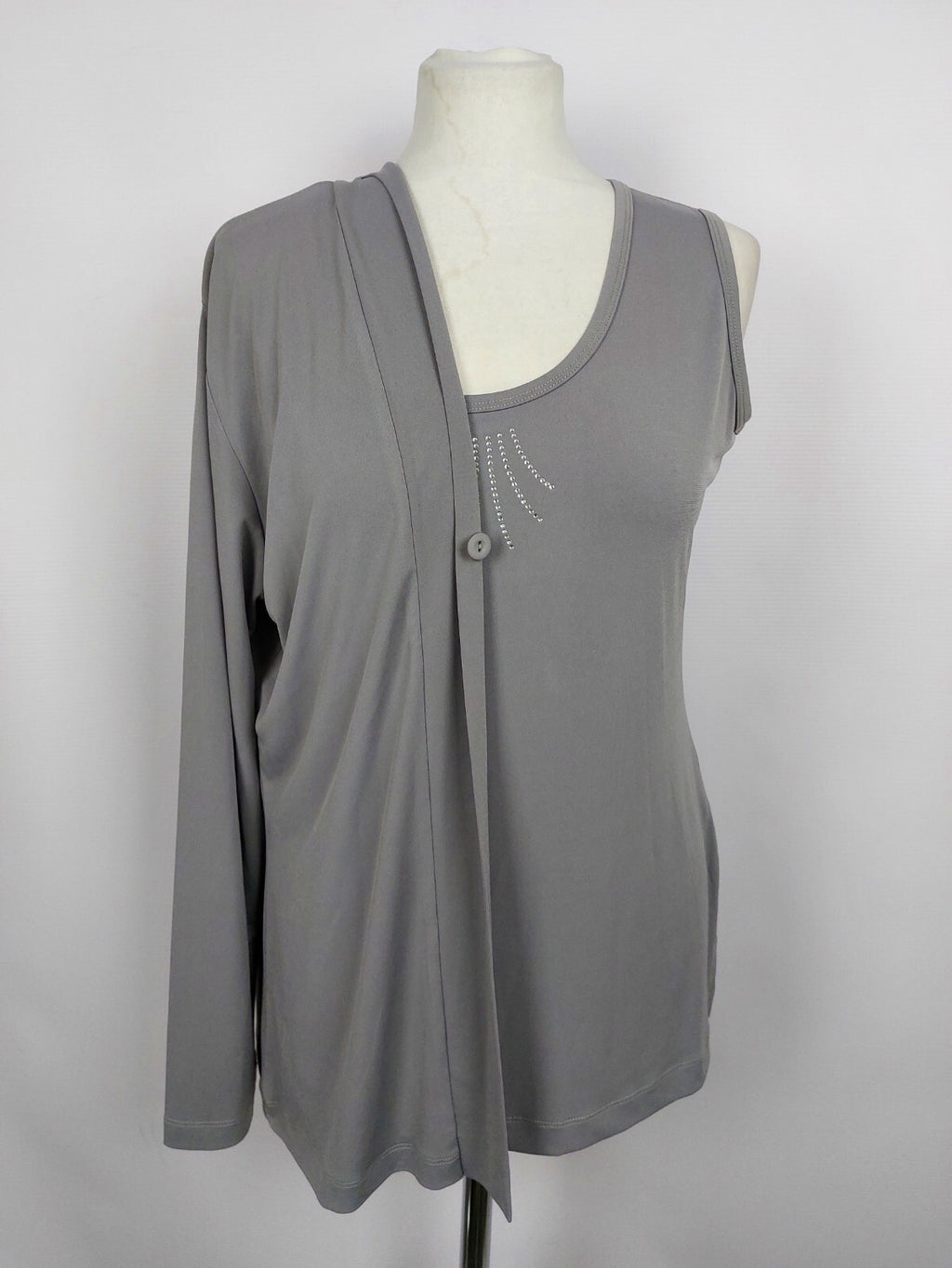 EK4417 Damen Set (Top + Jäckchen) von Helena Vera, grau, Gr. 407
