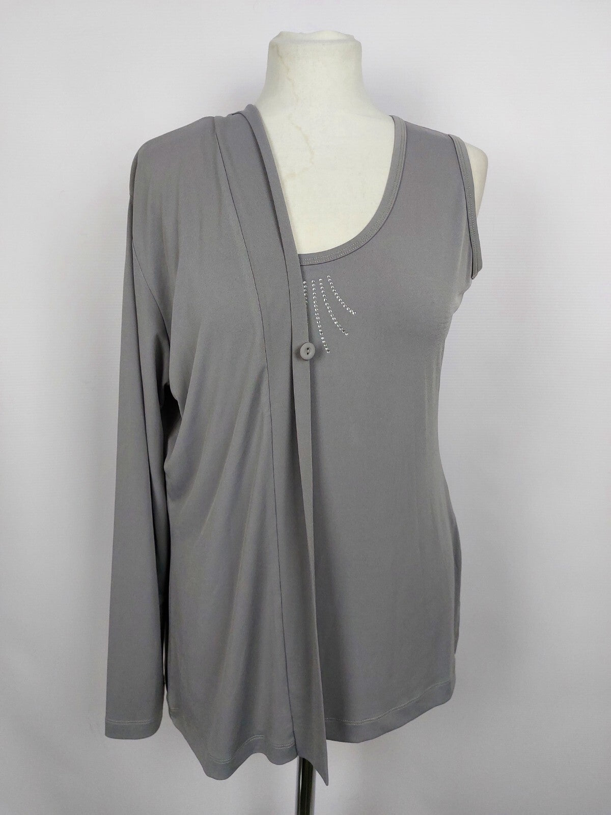 EK4417 Damen Set (Top + Jäckchen) von Helena Vera, grau, Gr. 407