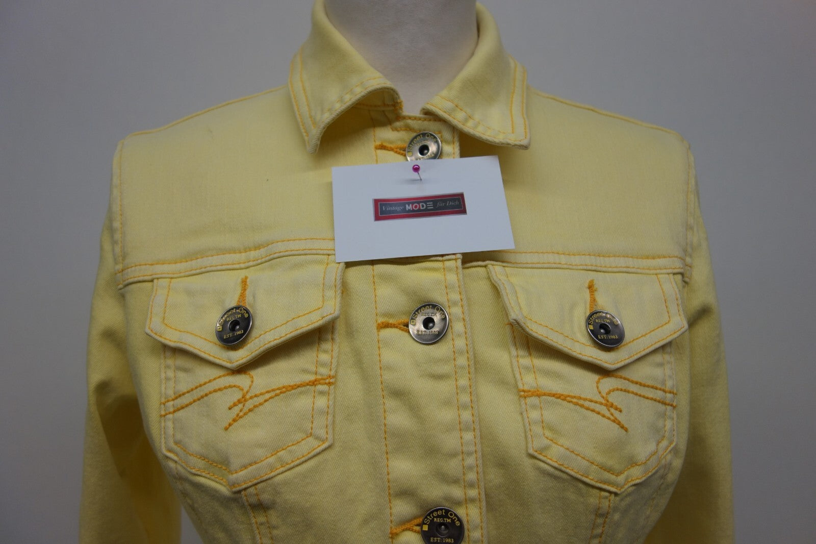 EK2222 Damen Jeansjacke gelb von Street One, Größe 361