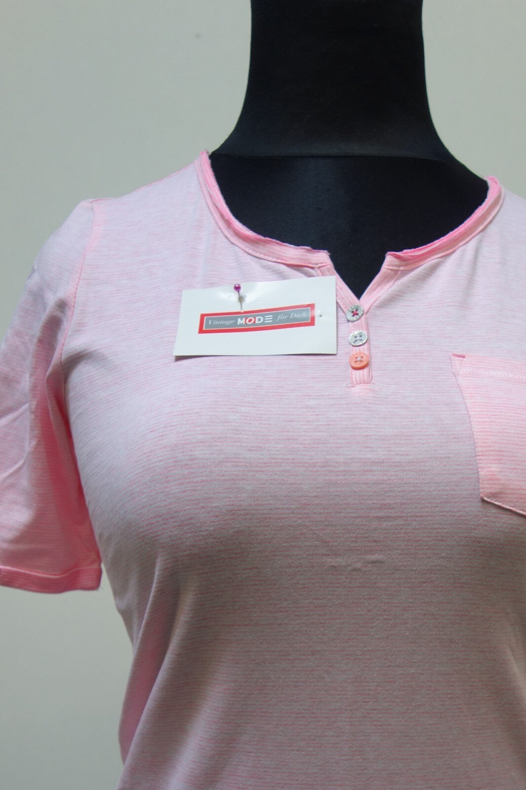 EK3374 Damen T-Shirt von Cecil, rosa/weiß gestreift, Gr. S1