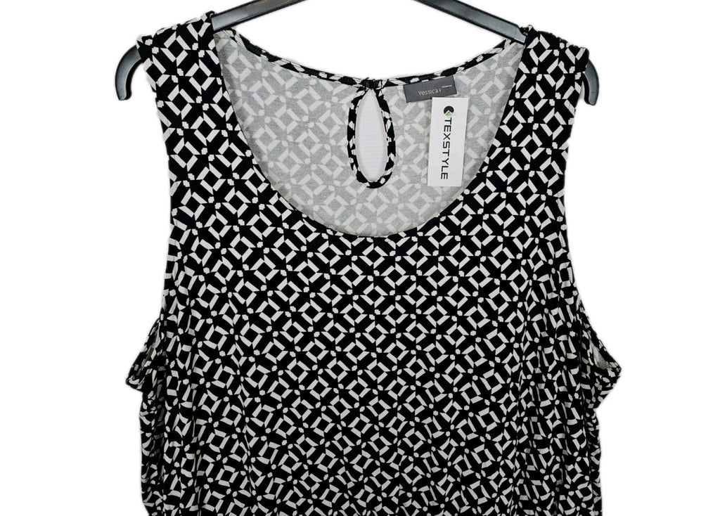 EK7724 Damen Kleid von Yessica, schwarz-weiß, Gr.XL1